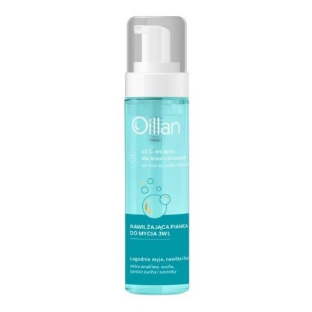 Oillan, nawilżająca pianka do mycia 3w1, 200 ml